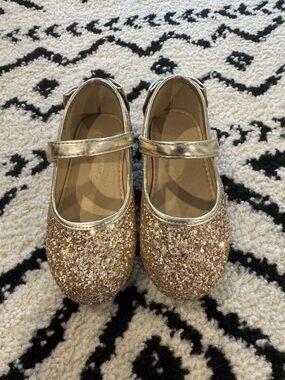 ESTINE Sparkly Gold Mary Jane Flats - 8T